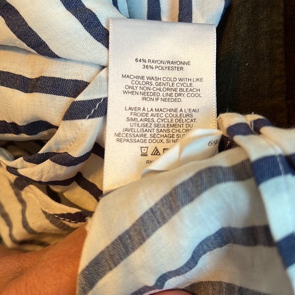 Off the shoulder blue and white striped top - Picture 4 of 4